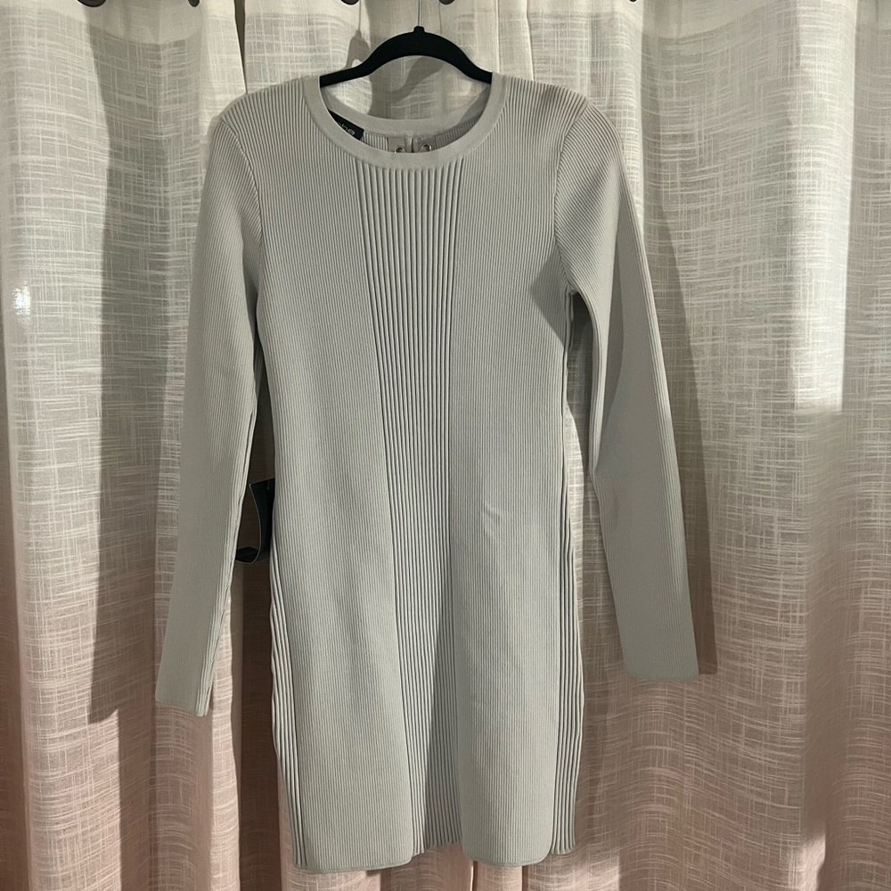 Bebe light gray ribbed dress
